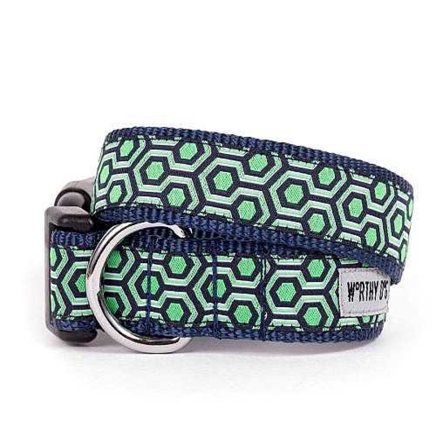 Wear The Worthy Dog Collars & Leashes | Hexagon Navy Style