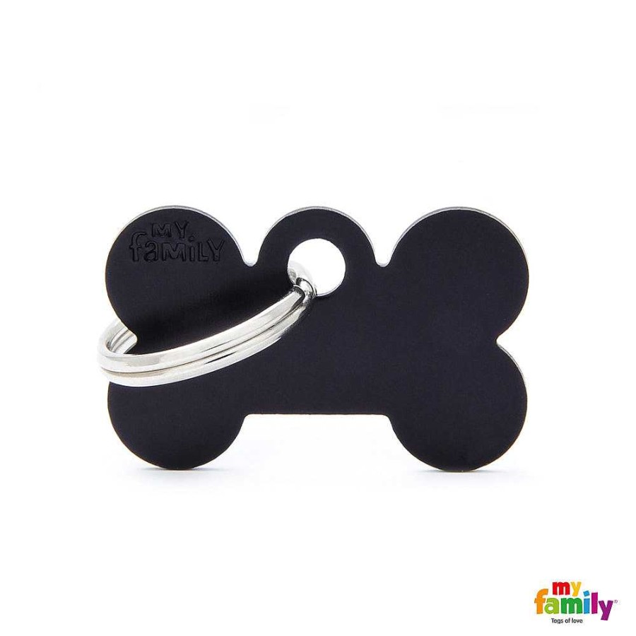 Wear My Family Id Tags & Accessories | Small Black Bone Aluminum Tag