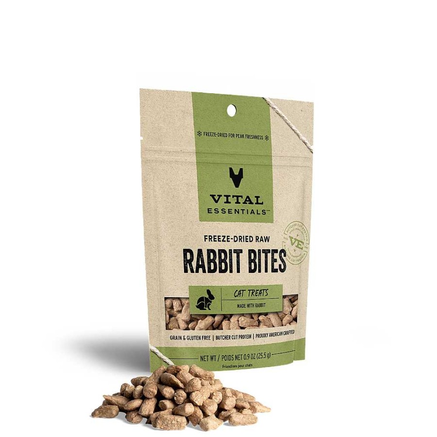 Cat Vital Essentials Treats | Vital Essentials Freeze-Dried Rabbit Bites Cat Treats