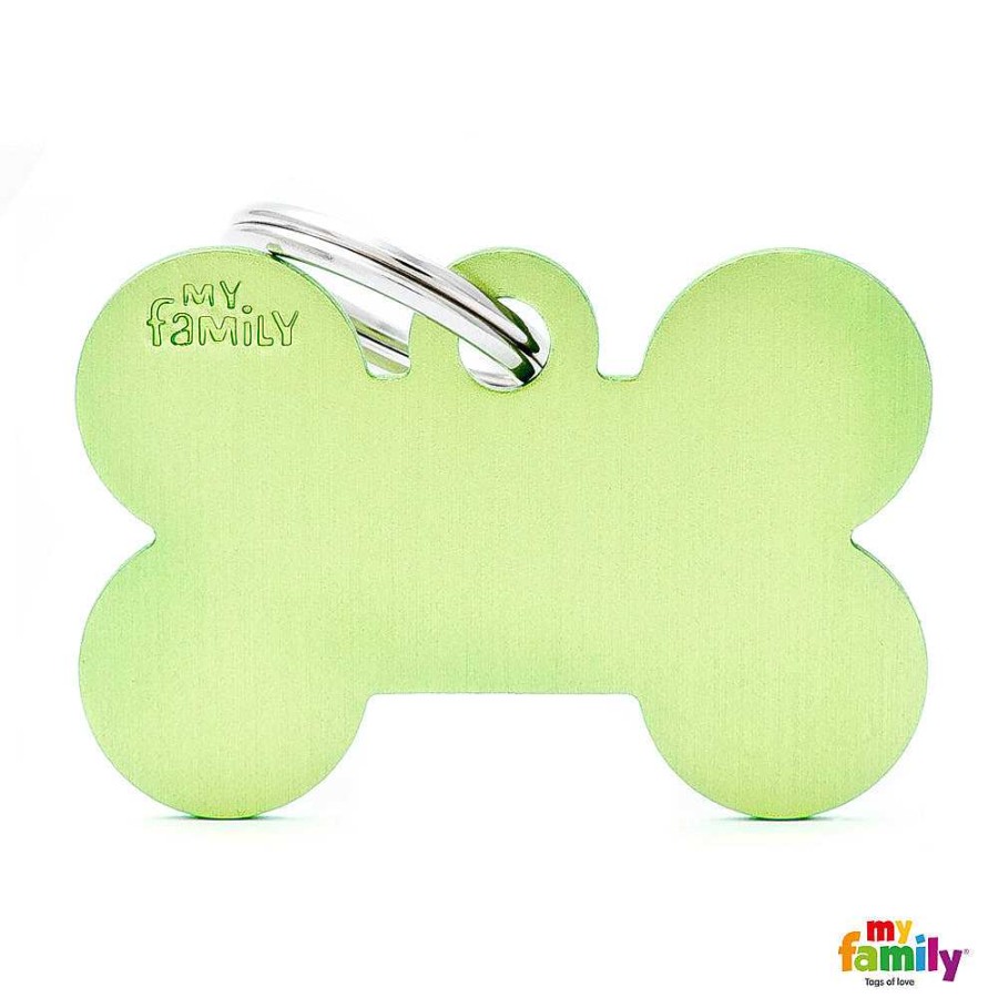 Wear My Family Id Tags & Accessories | Big Bone Green Aluminum Id Tag