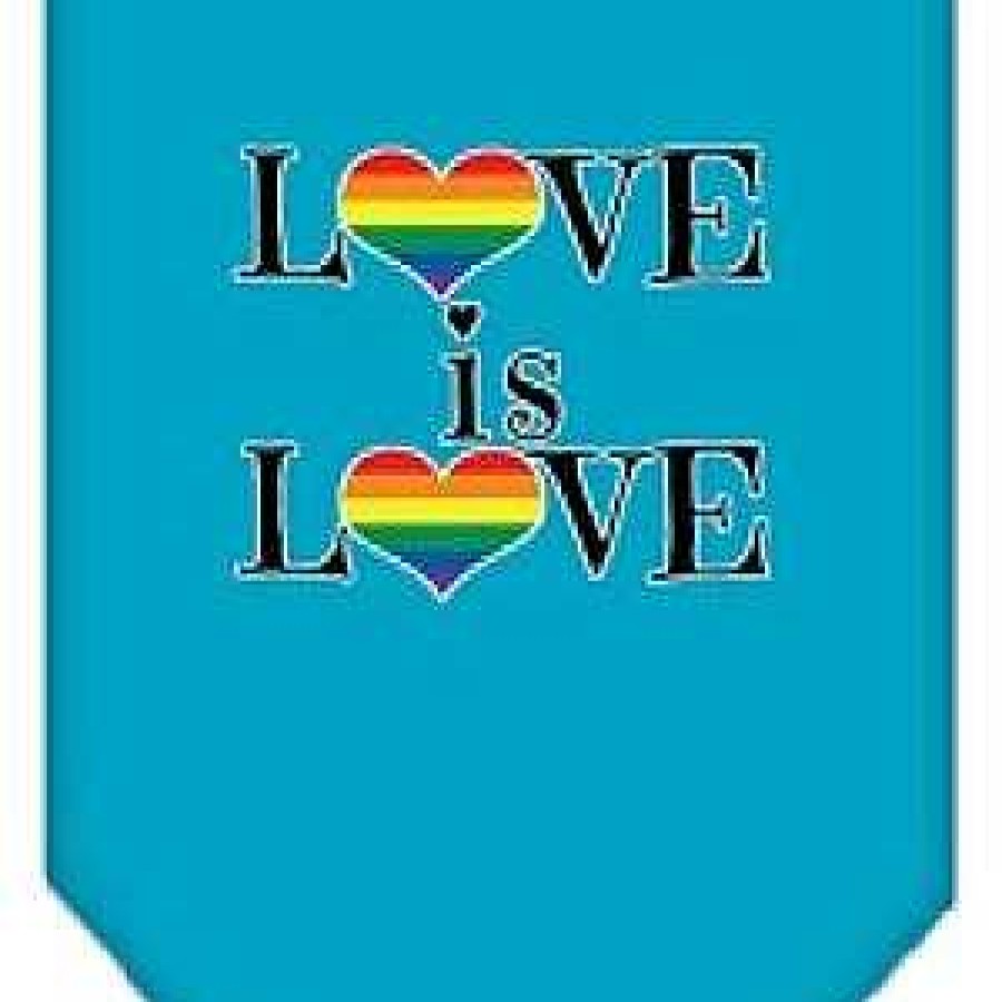 Wear Mirage Pet Products Bandanas | Love Is Love Bandana - Turquoise