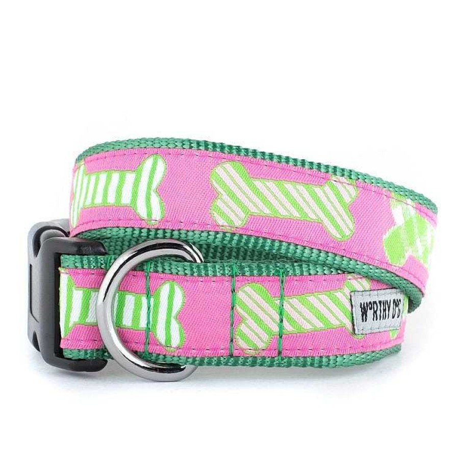 Wear The Worthy Dog Collars & Leashes | Preppy Bones Pink Style