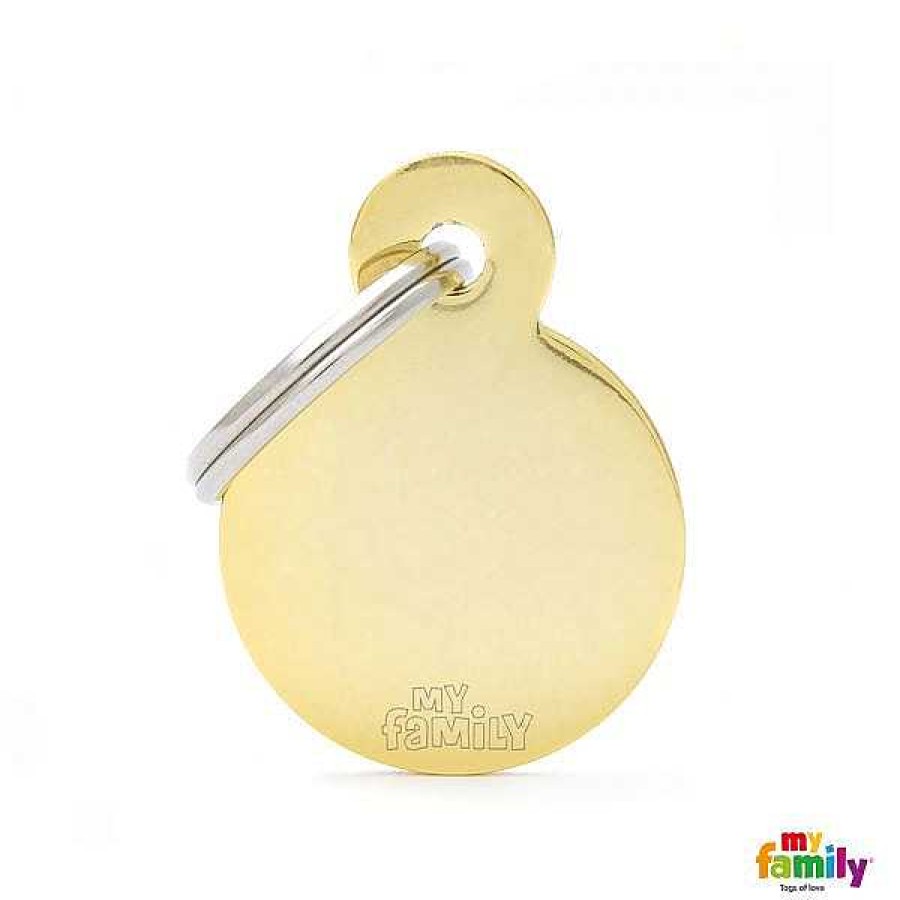 Wear My Family Id Tags & Accessories | Small Round In Gold Plated Brass Id Tag