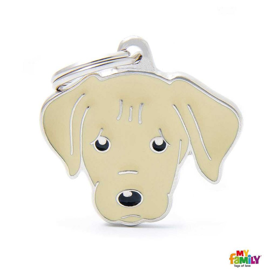 Wear My Family Id Tags & Accessories | Cream Labrador Enamel Dog Tag